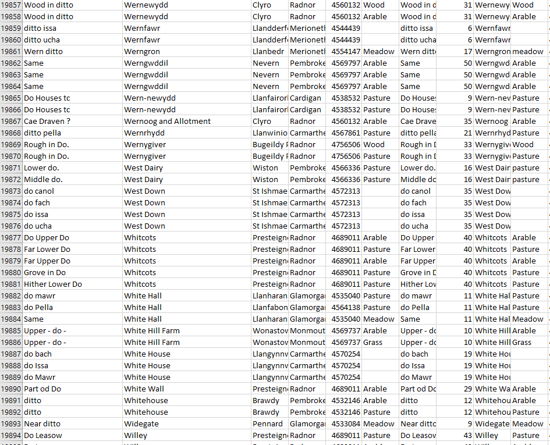 'Ditto' names from Cynefin.