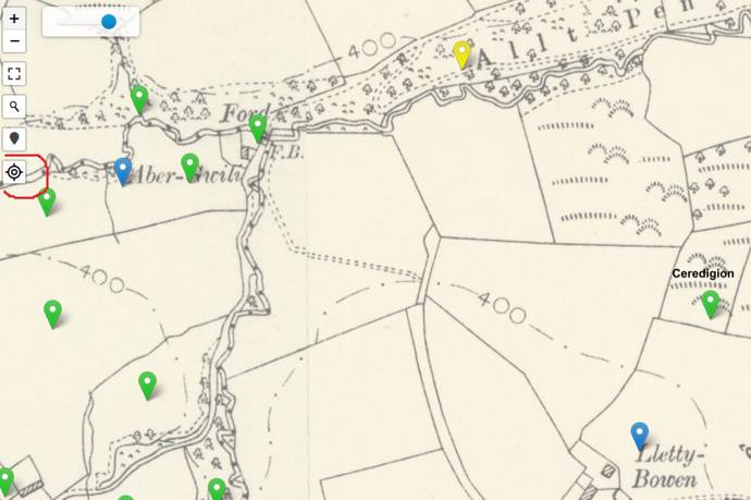 Screenshot showing which tool to click to provide a grid reference.