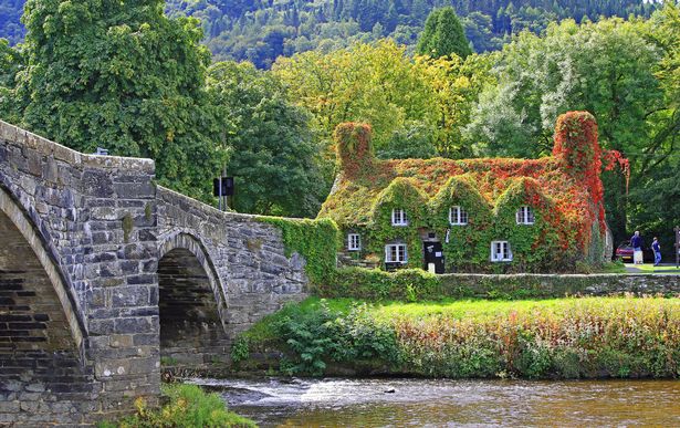 Historic bridge and house in Llanrwst.